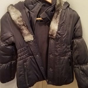 Girls S. Rothschild puffer grey puffer coat